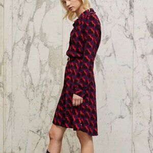 Fabienne Chapot overlap heart prints Hayley dress, Red /Navy, Size 36 024